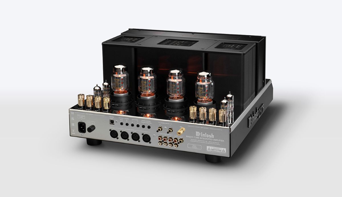 McIntosh MA2375 bakpanel med rør og analoge tilkoblinger